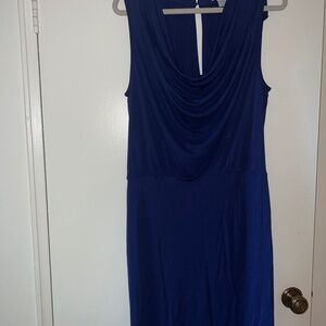 Carmen Marc Valvo royal blue midi dress